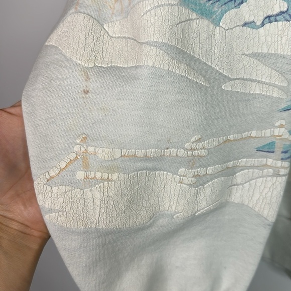 Vintage Winter AOP Ski Puffy Paint Sweatshirt XL/XXL - Picture 9 of 10